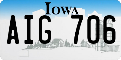 IA license plate AIG706