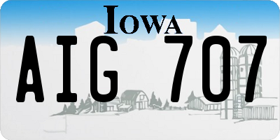 IA license plate AIG707