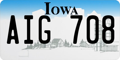 IA license plate AIG708