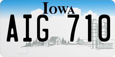 IA license plate AIG710