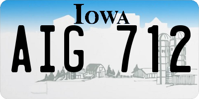 IA license plate AIG712