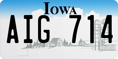 IA license plate AIG714
