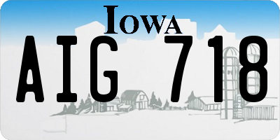 IA license plate AIG718