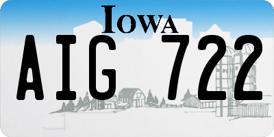 IA license plate AIG722