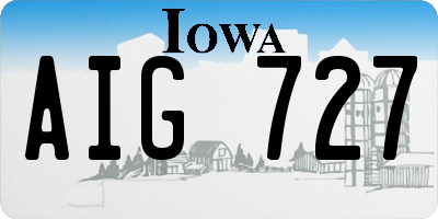 IA license plate AIG727