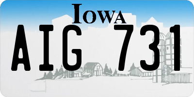 IA license plate AIG731