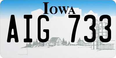 IA license plate AIG733