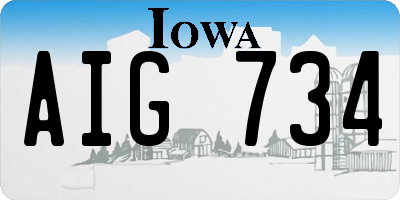 IA license plate AIG734