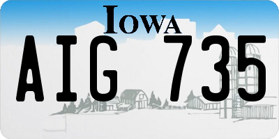 IA license plate AIG735