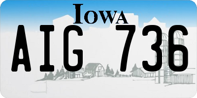 IA license plate AIG736