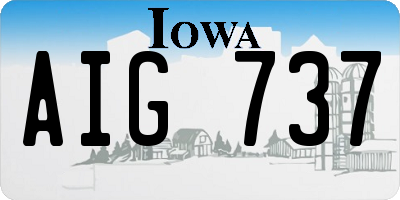 IA license plate AIG737