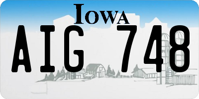 IA license plate AIG748