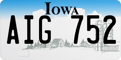IA license plate AIG752