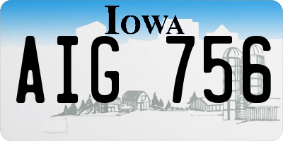 IA license plate AIG756