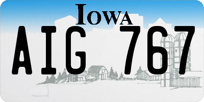 IA license plate AIG767