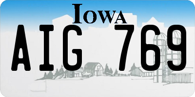 IA license plate AIG769