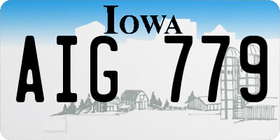 IA license plate AIG779