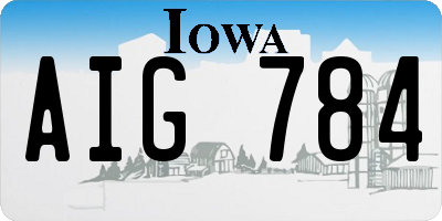 IA license plate AIG784