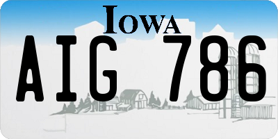 IA license plate AIG786