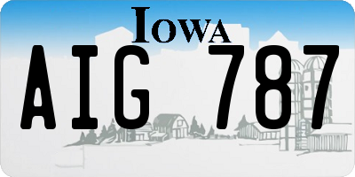 IA license plate AIG787