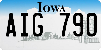 IA license plate AIG790