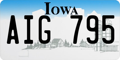IA license plate AIG795