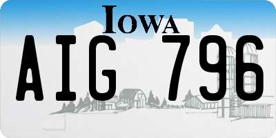 IA license plate AIG796