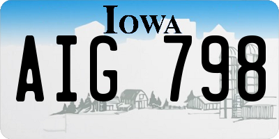 IA license plate AIG798