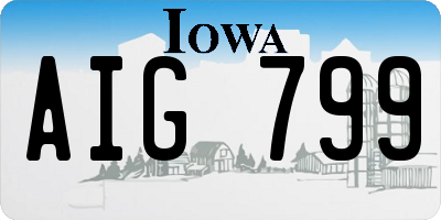 IA license plate AIG799