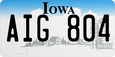 IA license plate AIG804