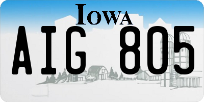 IA license plate AIG805