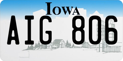 IA license plate AIG806