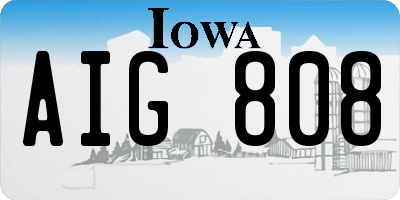 IA license plate AIG808