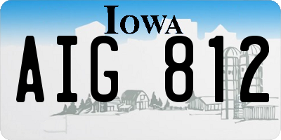 IA license plate AIG812