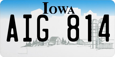 IA license plate AIG814