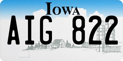 IA license plate AIG822