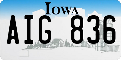 IA license plate AIG836