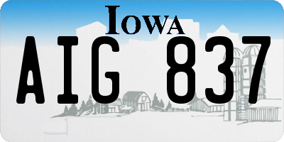 IA license plate AIG837