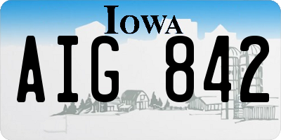 IA license plate AIG842