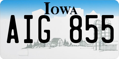 IA license plate AIG855