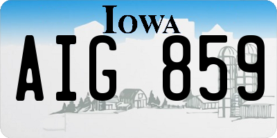 IA license plate AIG859
