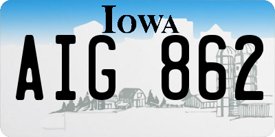 IA license plate AIG862