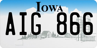 IA license plate AIG866
