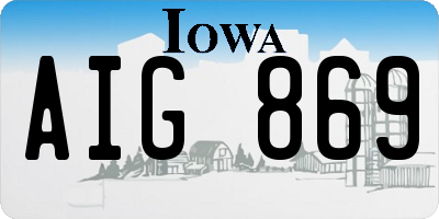 IA license plate AIG869