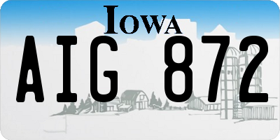 IA license plate AIG872