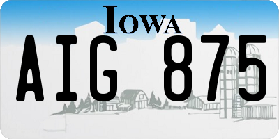 IA license plate AIG875