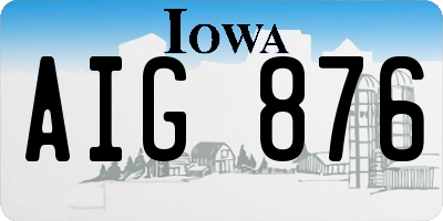 IA license plate AIG876