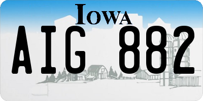 IA license plate AIG882