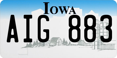IA license plate AIG883