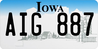 IA license plate AIG887